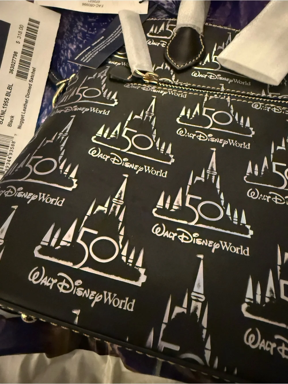 Dooney & Bourke Black 50th Anniversary Disney Print Satchel